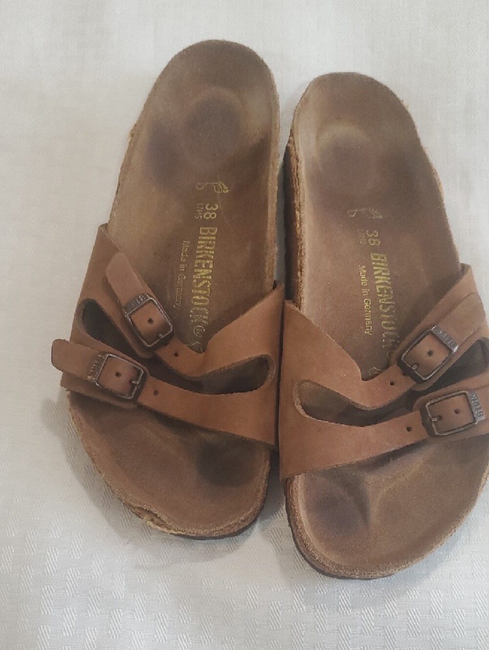 Birkenstock Brown Double Buckle Slide Sandals - Picture 13 of 14